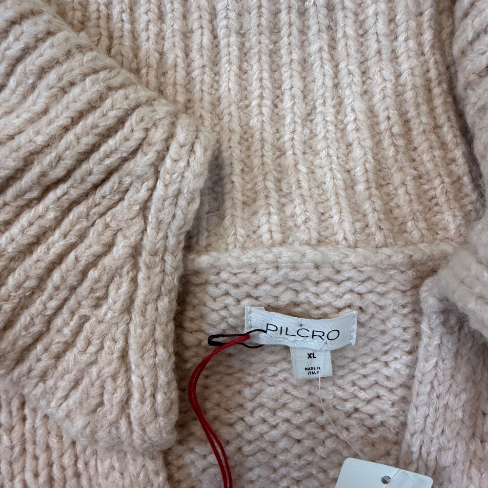 NWT Pilcro Sweater Women XL Pink Italian Wool Blend Cozycore Chunky Knit - Picture 3 of 5